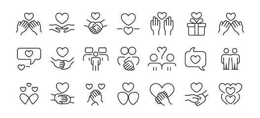 Fototapeta premium Collection of line representing love and connection