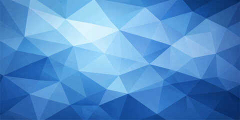Obraz premium Abstract blue geometric triangle pattern background with polygonal mosaic shapes and futuristic glass light texture