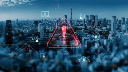 Cybersecurity threat alert protects data. Cyber security threat alert prevents access, alert warns breach, defends system, and cyber security threat alert identifies risk. Marrow © InfiniteFlow