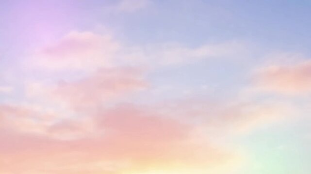 Colorful pastel sky with soft clouds at sunset