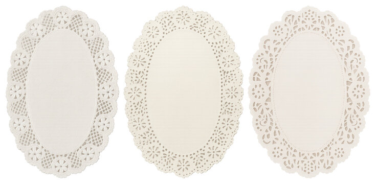 PNG Elegant lace doilies for decoration, transparent background