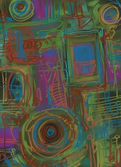 Abstract image for printing. Picture for modern interiors. The picture is painted by hand on a tablet. © neurostructure