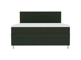 Classic double bed with big headboard isolated on white