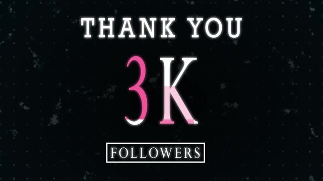 3k followers Moving Gold fire Text celebration animation 4k video template, Thank you 3K followers, 3k Followers thank you Social Media Network And Twitter Related Projects Concept video