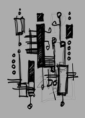 Abstract image for printing. Picture for modern interiors. The picture is painted by hand on a tablet. © neurostructure