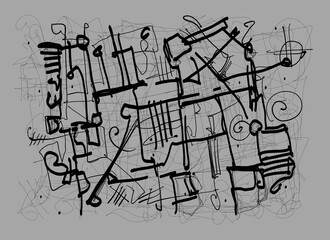 Abstract image for printing. Picture for modern interiors. The picture is painted by hand on a tablet. © neurostructure