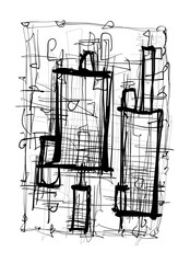 Abstract image for printing. Picture for modern interiors. The picture is painted by hand on a tablet. © neurostructure