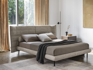 Modern luxury bedroom interior in minimal scandinavian style, 3d render © evgenij
