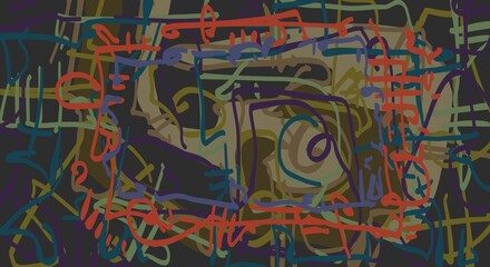 Abstract image for printing. Picture for modern interiors. The picture is painted by hand on a tablet. © neurostructure