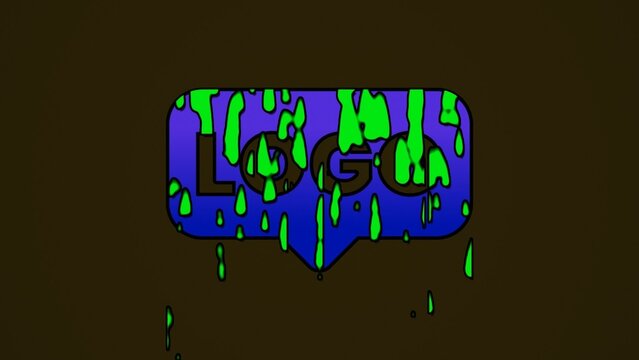 Cartoon Slime Scary Dripping Logo Reveal