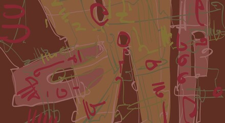 Abstract image for printing. Picture for modern interiors. The picture is painted by hand on a tablet. © neurostructure