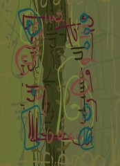 Abstract image for printing. Picture for modern interiors. The picture is painted by hand on a tablet. © neurostructure