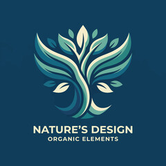 Obraz premium This logo emphasizes nature through beautifully integrated leaf designs, representing organic elements and a commitment to eco-friendly values in design.
