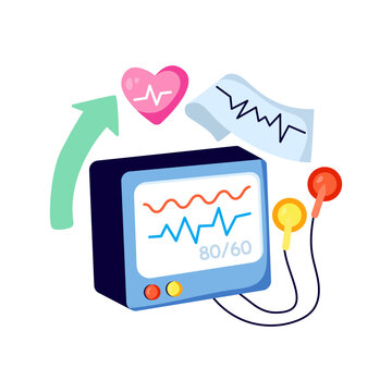 A unique design illustration of ecg monitor