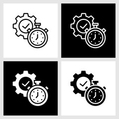 Efficiency Goal Icon with Black and White Background