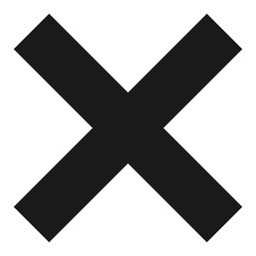 Black Cross Sign. Red Cross Mark, No, Delete Icon. Stop Sign, Cancel Symbol.	