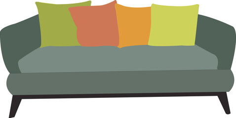 a green color sofa silhouette vector