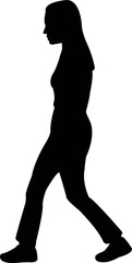 a girl walking body silhouette vector