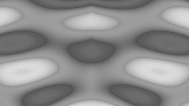 Abstract grayscale pattern with undulating, organic forms and soft gradients, creating a rhythmic and symmetrical visual texture.