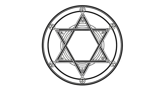 Mystical Hexagram Seal Symbol Occult Magic Circle Ancient Esoteric