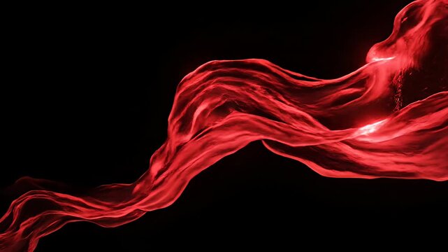 Abstract red light trails streaking across a dark background