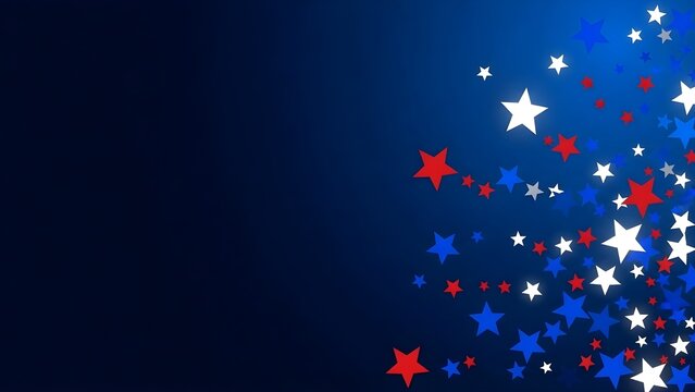 Memorial day tribute with patriotic stars on blue background