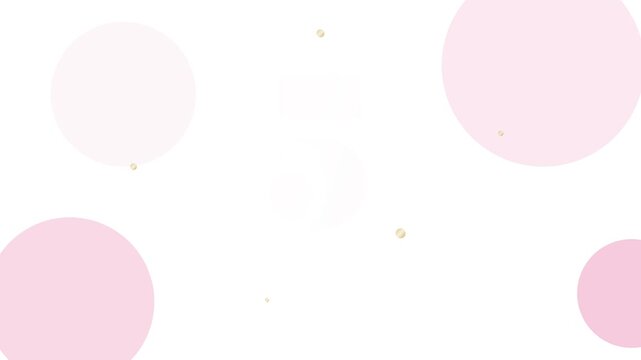 Minimalist Pink Number 4 Background with Gold Accents