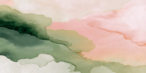 Abstract watercolor background with vintage clouds and a textured world map illustration featuring a grunge paper design of Earth's geography across the sky and sea © PAGLAA