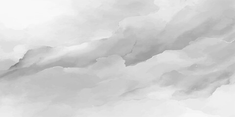 Beautiful view of fluffy white clouds drifting over snow covered mountains under a bright blue winter sky © PAGLAA