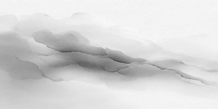 A frozen winter landscape featuring white snow falling against a blue sky with soft clouds and abstract frost patterns over a cold mountain glacier