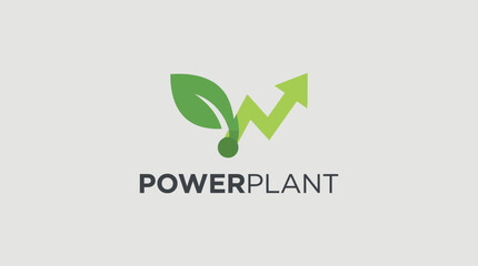 This logo displays healthy leaves symbolizing growth and eco-friendliness, suitable for brands focused on renewable energy, environmental awareness, and sustainability.
