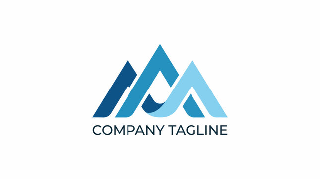 This logo showcases an elegant mountain design in soothing blue shades, capturing the essence of nature while providing a professional, modern look for branding purposes.