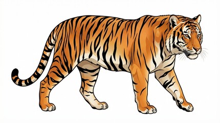 Obraz premium tiger on white background