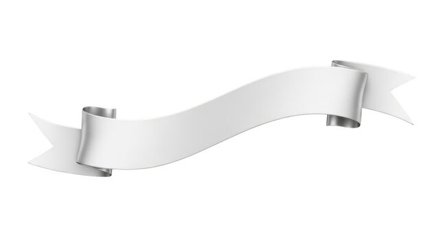 White scroll banner isolated on transparent background