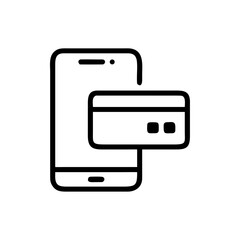 Obraz premium Online payment process with smartphone and credit card illustration