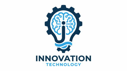 This striking logo integrates a brain shape within a gear, symbolizing the fusion of technology and intelligence, perfect for tech companies and innovative ventures.