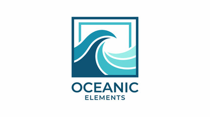Fototapeta premium This logo features dynamic ocean waves inside a square boundary, symbolizing strength and fluidity, ideal for branding aquatic businesses or maritime services.