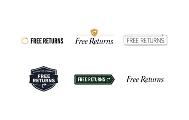Obraz premium Variety of free returns logos with different styles and designs