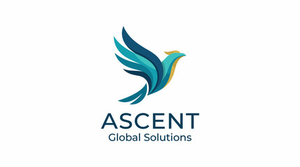 A stylized logo of a bird in flight, showcasing vibrant colors and dynamic shapes, representing freedom and creativity for a modern global solutions company.