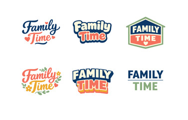 Obraz premium Family time logos collection highlighting playful designs and warm colors