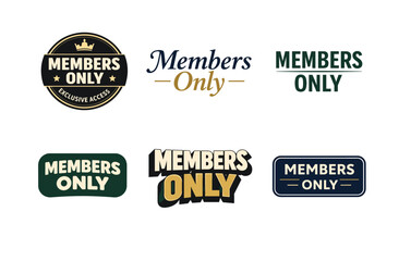 Obraz premium Members only labels set with various typography styles and colors