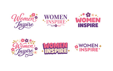 Obraz premium Women inspire designs with flowers and decorative text styles