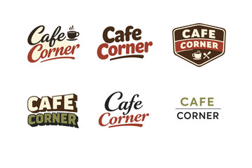 Fototapeta premium Cafe corner logo collection with vintage and modern designs