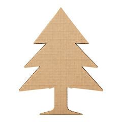 Fototapeta premium Cardboard christmas tree silhouette with textured surface on transparent background