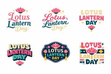 Obraz premium Lotus lantern day celebrations: colorful logos and designs