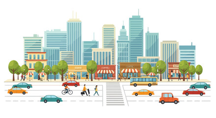 city street with cars and buildings © Mahfud