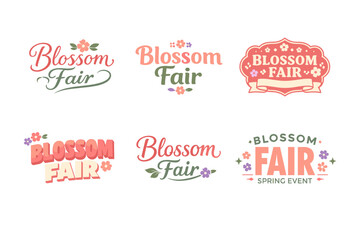 Obraz premium Blossom fair logos: floral and spring illustrations