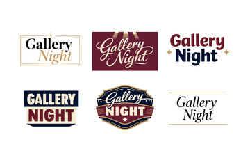 Fototapeta premium Gallery night logo collection in various styles and fonts