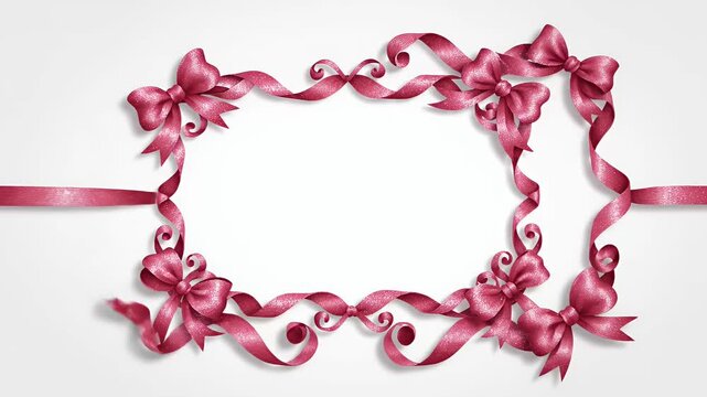 Pink Ribbon Border Frame Festive Celebration Footage Background
