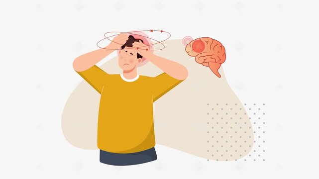 Dizziness and Headache - Stock Animated Illustration as MP4 File
